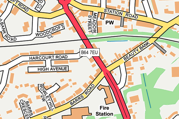 B64 7EU map - OS OpenMap – Local (Ordnance Survey)