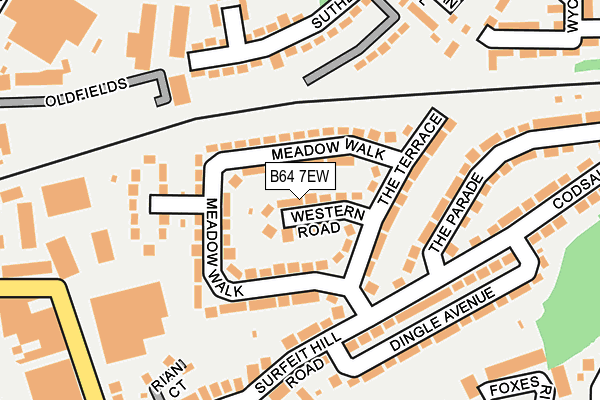 B64 7EW map - OS OpenMap – Local (Ordnance Survey)