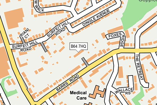 B64 7HQ map - OS OpenMap – Local (Ordnance Survey)