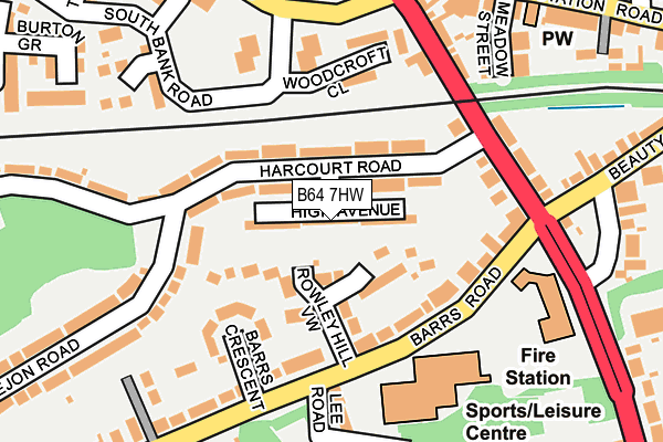 B64 7HW map - OS OpenMap – Local (Ordnance Survey)
