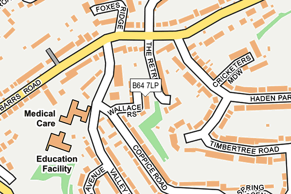 B64 7LP map - OS OpenMap – Local (Ordnance Survey)