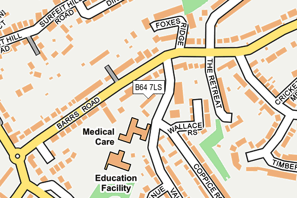 B64 7LS map - OS OpenMap – Local (Ordnance Survey)