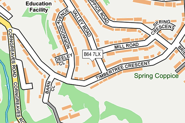 B64 7LX map - OS OpenMap – Local (Ordnance Survey)