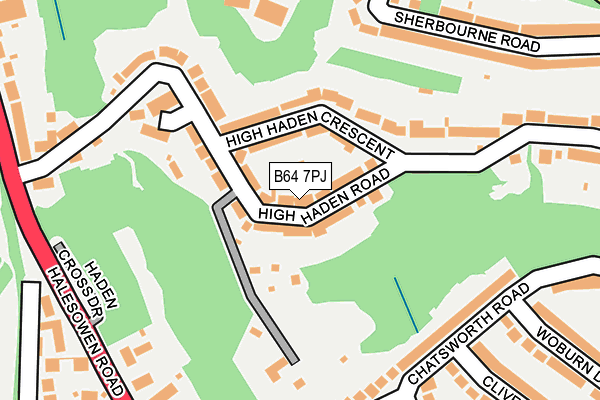 B64 7PJ map - OS OpenMap – Local (Ordnance Survey)