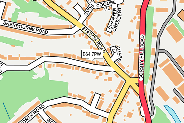 B64 7PW map - OS OpenMap – Local (Ordnance Survey)
