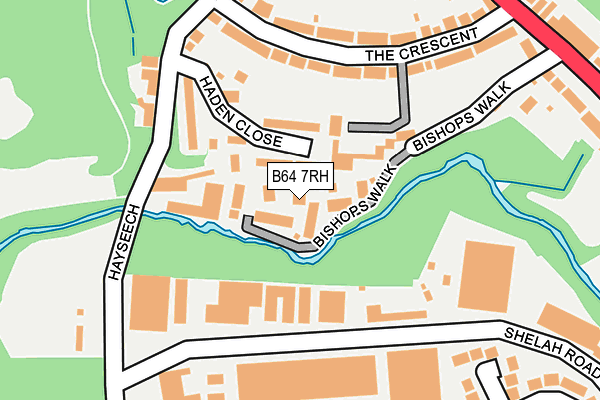 B64 7RH map - OS OpenMap – Local (Ordnance Survey)