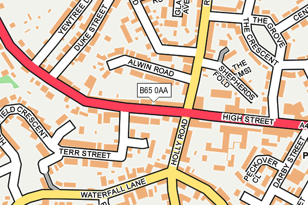 B65 0AA map - OS OpenMap – Local (Ordnance Survey)