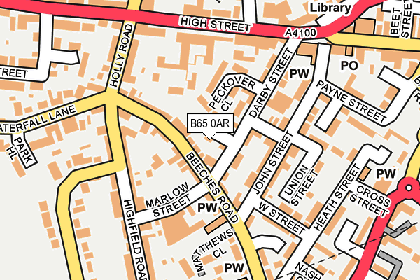 B65 0AR map - OS OpenMap – Local (Ordnance Survey)