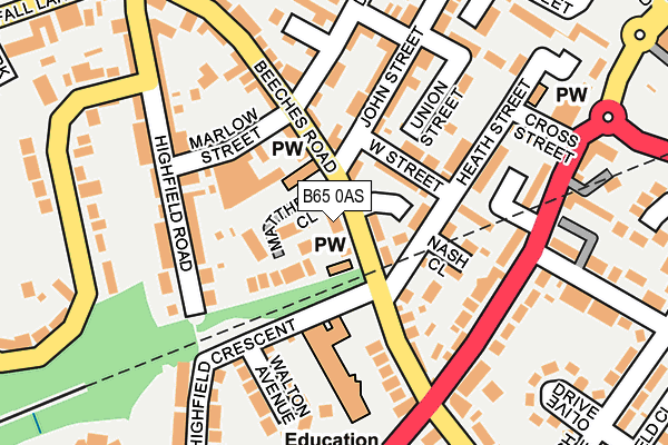 B65 0AS map - OS OpenMap – Local (Ordnance Survey)