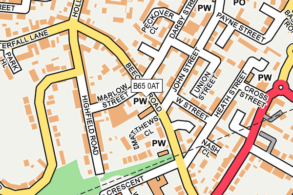 B65 0AT map - OS OpenMap – Local (Ordnance Survey)