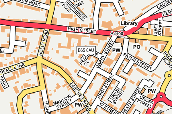 B65 0AU map - OS OpenMap – Local (Ordnance Survey)
