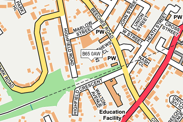 B65 0AW map - OS OpenMap – Local (Ordnance Survey)