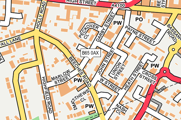 B65 0AX map - OS OpenMap – Local (Ordnance Survey)