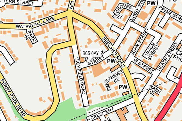 B65 0AY map - OS OpenMap – Local (Ordnance Survey)