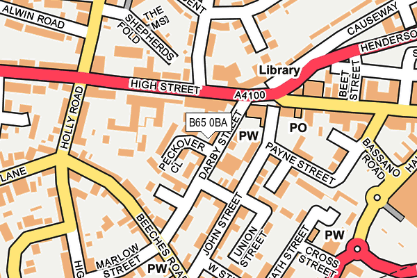 B65 0BA map - OS OpenMap – Local (Ordnance Survey)