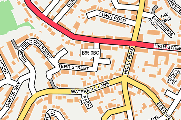 B65 0BG map - OS OpenMap – Local (Ordnance Survey)