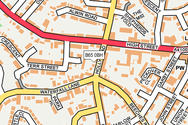 B65 0BH map - OS OpenMap – Local (Ordnance Survey)