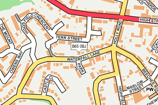 B65 0BJ map - OS OpenMap – Local (Ordnance Survey)