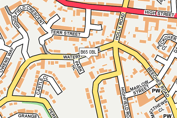 B65 0BL map - OS OpenMap – Local (Ordnance Survey)