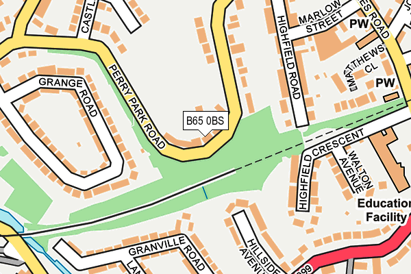 B65 0BS map - OS OpenMap – Local (Ordnance Survey)