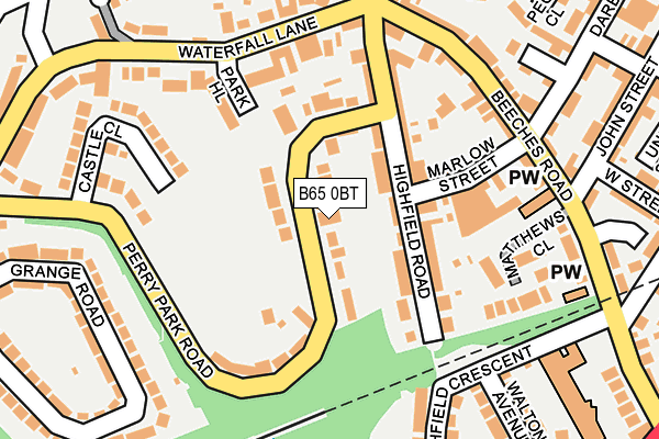 B65 0BT map - OS OpenMap – Local (Ordnance Survey)