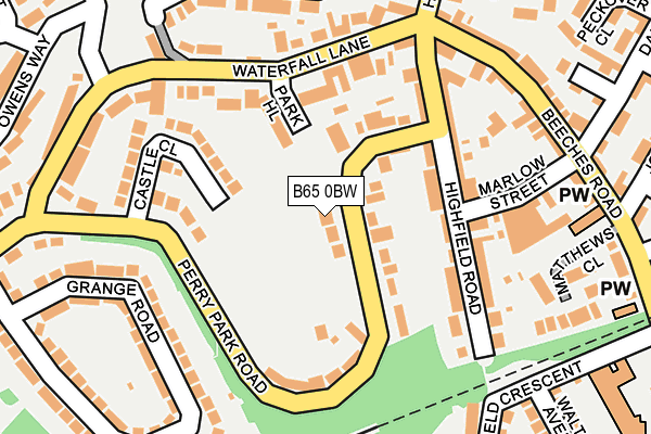 B65 0BW map - OS OpenMap – Local (Ordnance Survey)