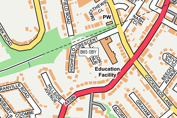 B65 0BY map - OS OpenMap – Local (Ordnance Survey)