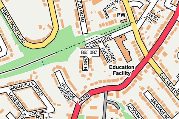 B65 0BZ map - OS OpenMap – Local (Ordnance Survey)