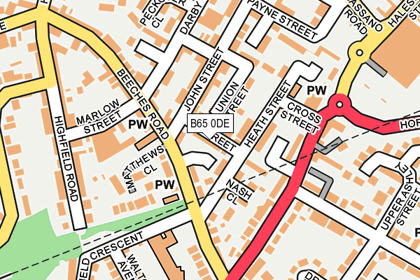 B65 0DE map - OS OpenMap – Local (Ordnance Survey)