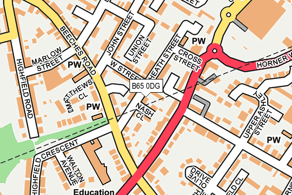 B65 0DG map - OS OpenMap – Local (Ordnance Survey)