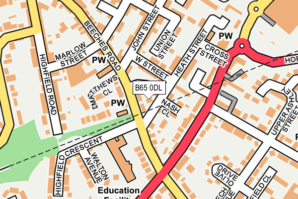 B65 0DL map - OS OpenMap – Local (Ordnance Survey)