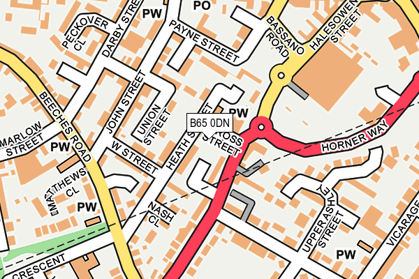 B65 0DN map - OS OpenMap – Local (Ordnance Survey)