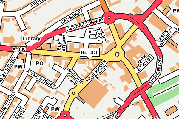 B65 0DT map - OS OpenMap – Local (Ordnance Survey)