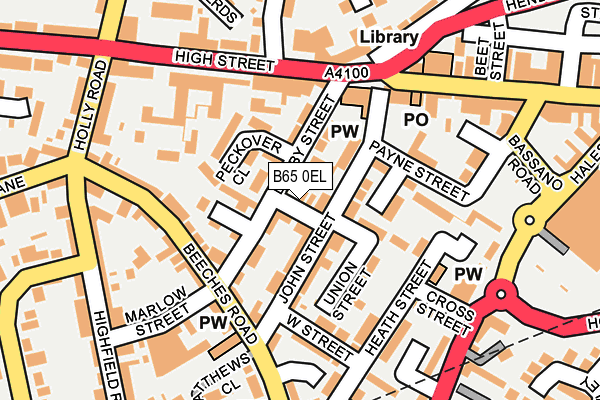 B65 0EL map - OS OpenMap – Local (Ordnance Survey)