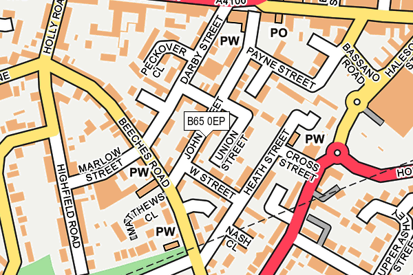 B65 0EP map - OS OpenMap – Local (Ordnance Survey)