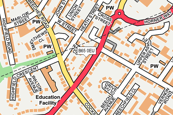 B65 0EU map - OS OpenMap – Local (Ordnance Survey)