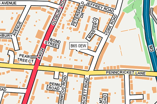 B65 0EW map - OS OpenMap – Local (Ordnance Survey)