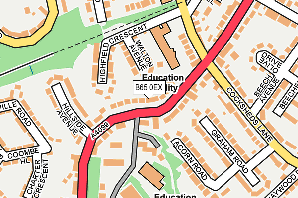 B65 0EX map - OS OpenMap – Local (Ordnance Survey)