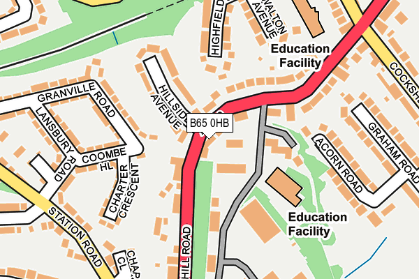 B65 0HB map - OS OpenMap – Local (Ordnance Survey)