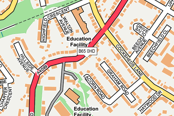 B65 0HD map - OS OpenMap – Local (Ordnance Survey)