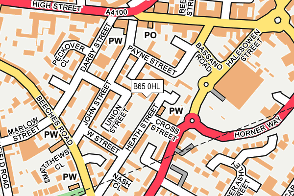 B65 0HL map - OS OpenMap – Local (Ordnance Survey)