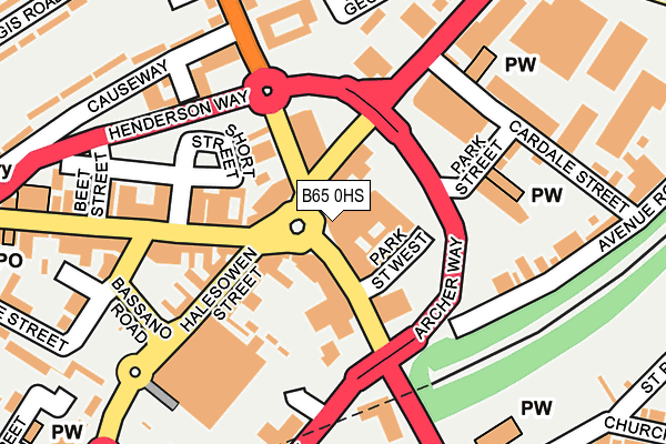 B65 0HS map - OS OpenMap – Local (Ordnance Survey)