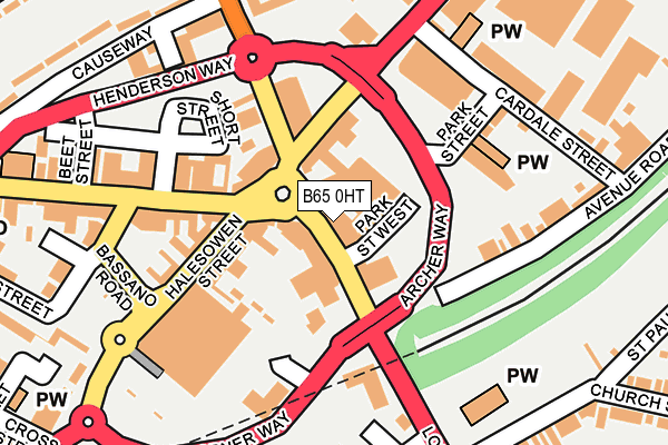 B65 0HT map - OS OpenMap – Local (Ordnance Survey)