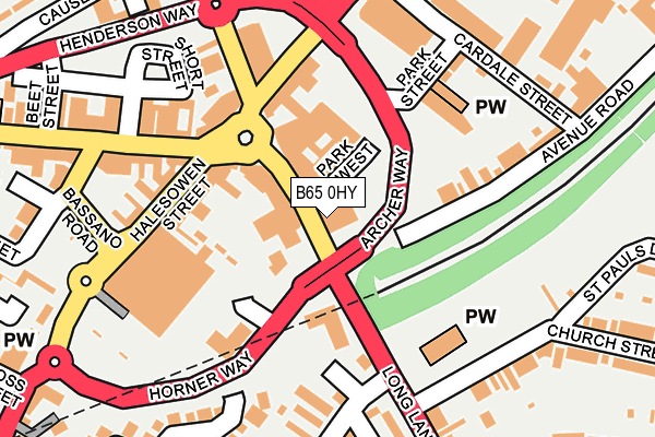 B65 0HY map - OS OpenMap – Local (Ordnance Survey)