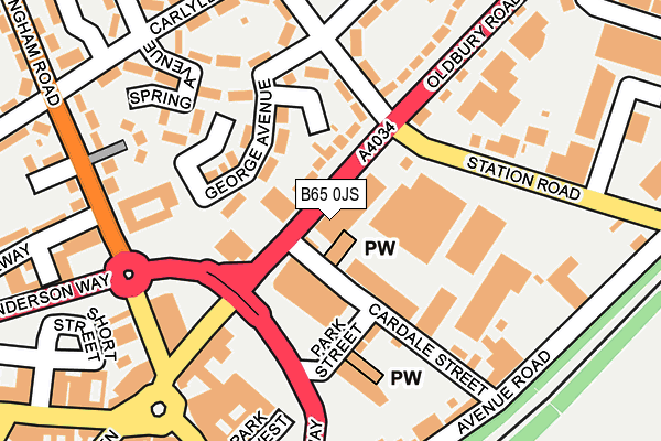 B65 0JS map - OS OpenMap – Local (Ordnance Survey)