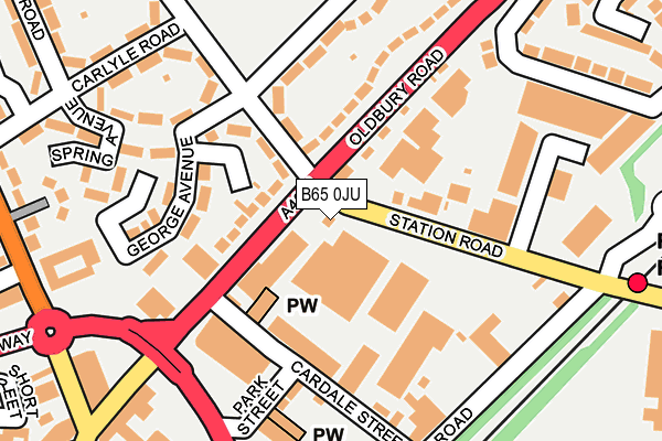 B65 0JU map - OS OpenMap – Local (Ordnance Survey)