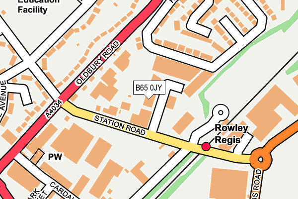 B65 0JY map - OS OpenMap – Local (Ordnance Survey)