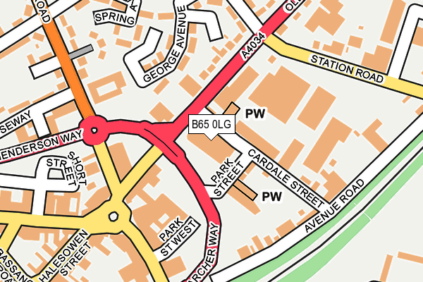 B65 0LG map - OS OpenMap – Local (Ordnance Survey)