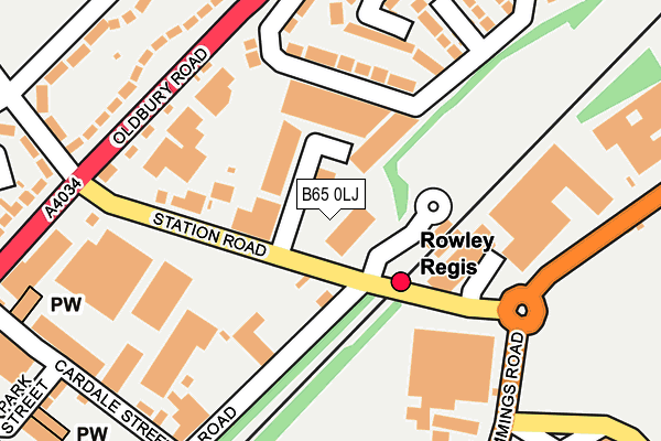 B65 0LJ map - OS OpenMap – Local (Ordnance Survey)