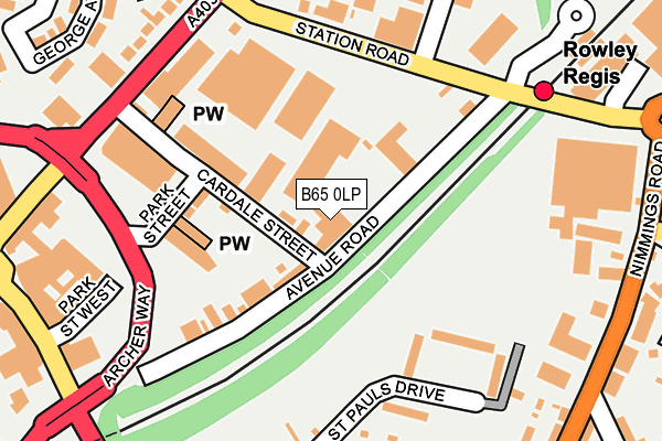 B65 0LP map - OS OpenMap – Local (Ordnance Survey)